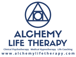 This is the Alchemy Life Therapy Logo and web address